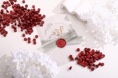 Versatile Blood Red Sealing Wax Beads Kit – 360pcs with 2 Spoons & Candles