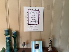 Customized “You will forever be my always” quote decoupage wall art