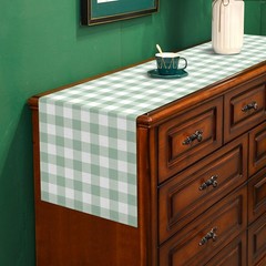 Buxiuer Sage Green Gingham Party Table Runner 13″ x 72″, Multi Color