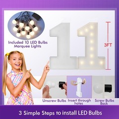 3FT Marquee Light Up Letters A, Big Letter for 3 Feet, A