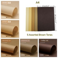KYMY Brown Colored Cardstock Paper, 30 Sheets 11.7 inches x 8.3 inches,