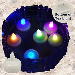 12 Multicolor Led Floating Candle Floral Tea Light for Wedding Centerpiece Decor
