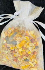 50 White Organza Birdseed Bags, Organic Wedding Toss , All Natural, Eco-friendly
