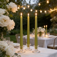 12-Pack Olive Green Taper Candles, 10 10 inches x 0.87 inches,