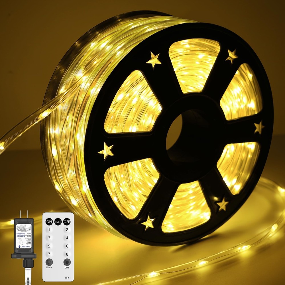 100FT 720 LED Rope Lights Outdoor Waterproof with Remote, 8 Modes and 4 Brigh…