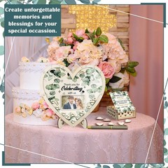 Wedding Guest Book Alternative with 100 Wood Hearts, Drop Box Pen 13.5 x 13.5…