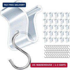 Gluposti Drop Ceiling Grid Clips for Hanging with S Hooks, Clear, 50 Pieces | Pl