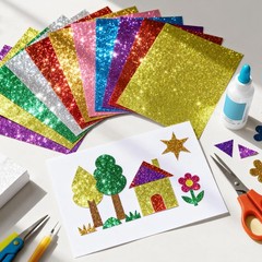 100 Sheets 5″ X 7″ Glitter Cardstock,50 5X7in 100p, 50 Assorted Colors