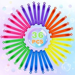 Mini Bubble Wands for Kids, 36 Pcs Bulk Bubble Wands in 6 Colors, Kids 36 Star