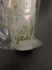 Bachelorette Party “She Said Yes” Shot Glasses 12 Count Plastic 2 Oz
