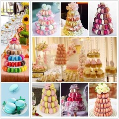 6 Tiers Round Macaron Tower Stand Plastic Transparent Cake Stand Macaron Disp…
