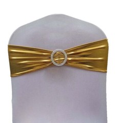 10pcs Metallic Spandex Chair Band for Folding Banquet Universal Chair Covers