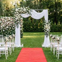 8.2 x 8.2 FT Wedding Arch Backdrop Stand Metal Party Stand Ceremony Decorations