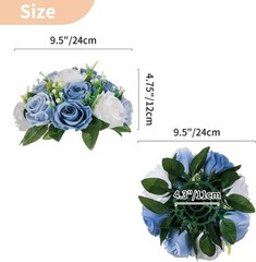 Dusty Blue & White Floral Centerpieces for Weddings and Party Table Decor