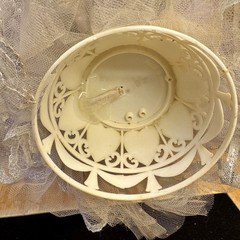 (3pc Set) VTG Y2K Wedding Couple Cake Topper+ Bride & Groom Flutes Porcelain