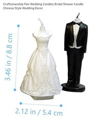 4 pieces Bride and Groom Wedding Figurine Set Black White Romantic Cake Topper