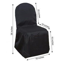 75 Black POLYESTER BANQUET CHAIR COVERS Wholesale Wedding Party Decorations