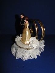 New 50th Wedding Anniversary Caketopper with Bride & Groom in Gold #23