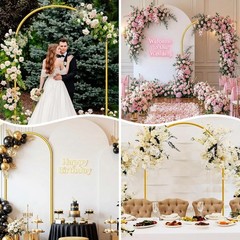 7.2FT Metal Wedding Arch Backdrop Stand for Wedding Ceremony Birthday Party Gold