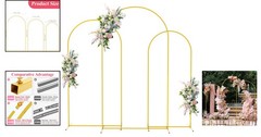 Stunning Set of 3 Metal Arch Backdrops – 7.2FT, 6.6FT, 6FT for Any Occasion