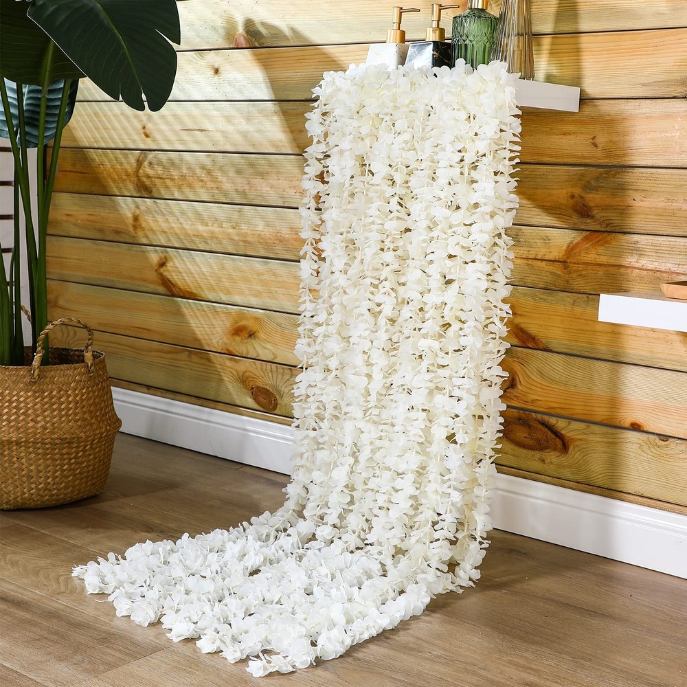 Janinka 6.5 Feet Wisteria Flower Garlands Faux Vine Flower Backdrop for Wall …