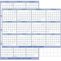 32″ x 48″ Academic Wall Calendar 2026-2027, July 2026 – June 2027 Folded Wet …