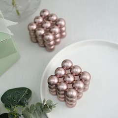 2 ROSE GOLD Bubble Cube Unscented Paraffin Wax CANDLES Wedding Centerpieces
