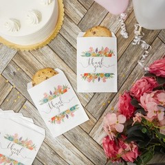 Paper Bags Cookies & Treats 7.5 x 5 in White 100 Pack Thank You Pouches W/