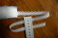 Polyester Scalloped Sides and Centre – Lace IVORY 14mm Wide 5 Metres AR5
