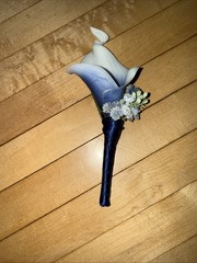 Lot Of 3 Sink Floral Bouquets Bride Groom Maid Of Honor Flower Girl Blue & White