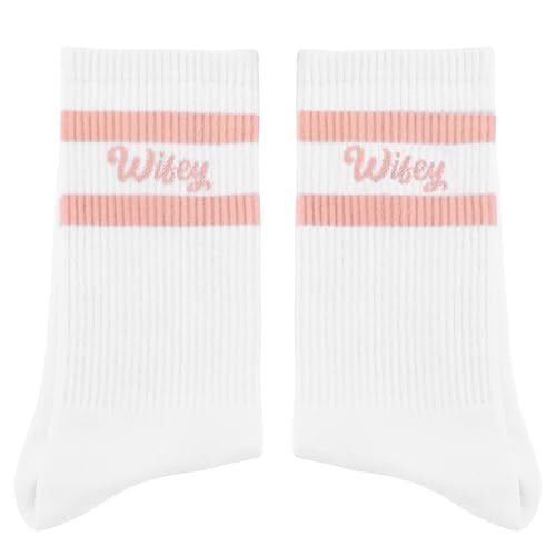 Geyoga Wifey Wedding Socks for Women Valentine’s Day Gifts Bride White Pink