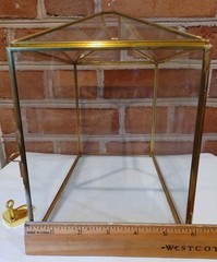 Gold Glass Wedding Card Box with Lock Large Geometric Reception Decor