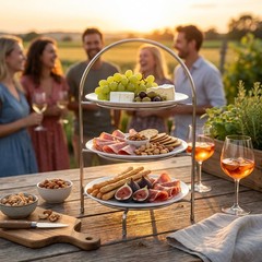 Etagere 3 Tier for Plates 20-28cm – Serving Platter & Plate Etagere Metal -…