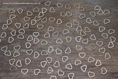 100 qty 5/8″ Blank Hollow Heart Light Wood Hearts Table Confetti Wooden Shape