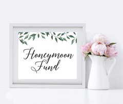 Andaz Press Honeymoon Fund Sign For Wedding, 8.5 x 11 inches,
