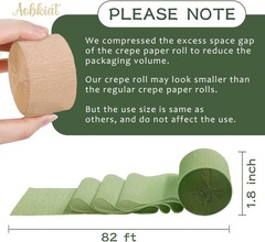 AOBKIAT Wedding Party Decorations, 5 Rolls Olive Green Khaki