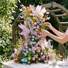 Artificial Flowers Floral Arrangement Kit for Wedding & Home Decor
