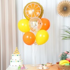 Little Cutie Fruit Party Balloons Stand Kit 2 Sets With 2 Slice Foil Orange