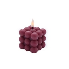 BURGUNDY 2 Bubble Cube 2″ Flameless LED CANDLES Decorative Centerpieces Party