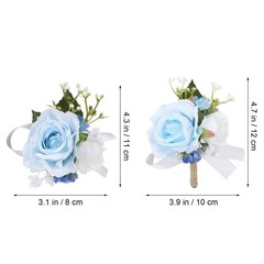 1Set Multicolor Rose Wristlet and Boutonniere Corsage Set for Bridal and Prom