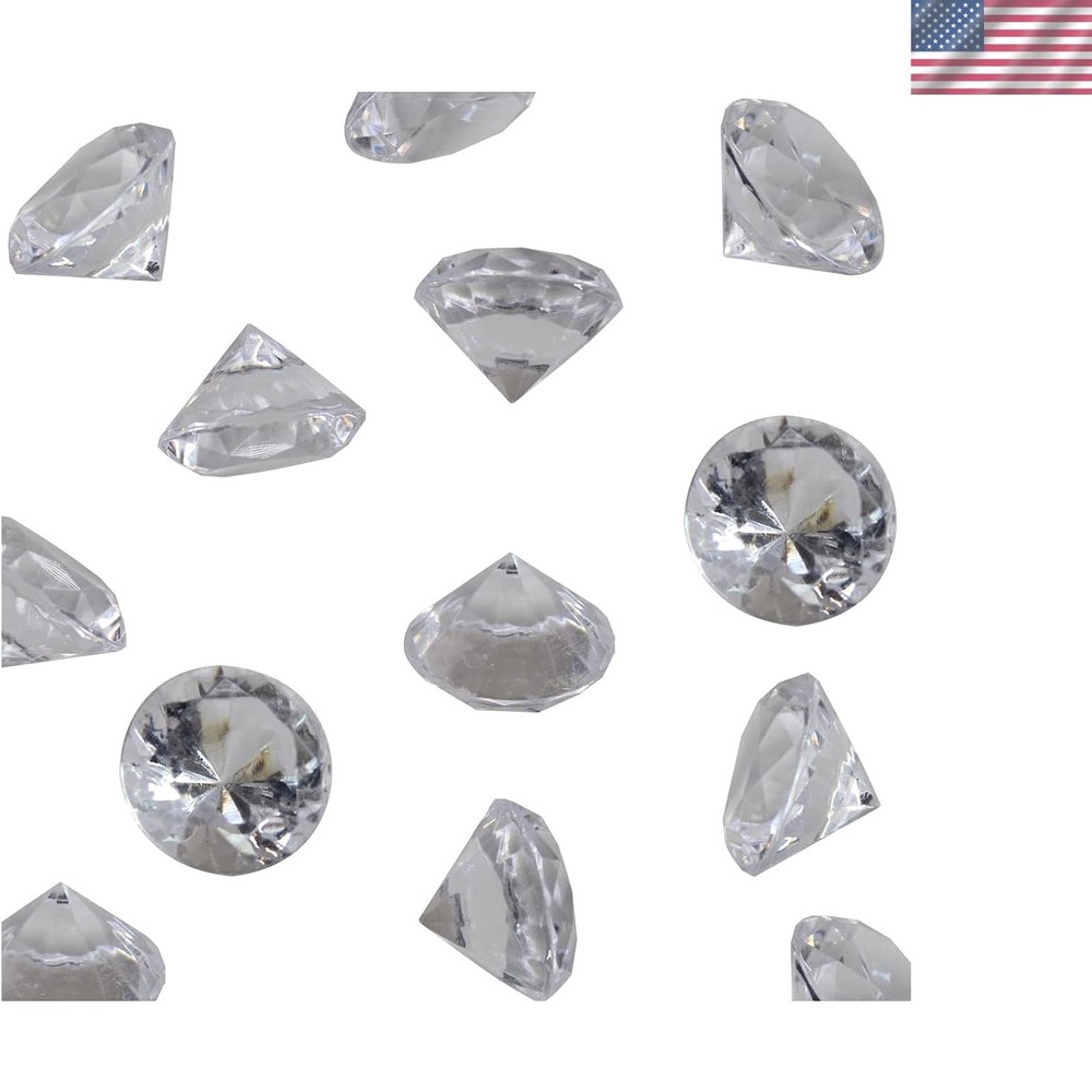 Clear Acrylic Diamond Vase Fillers 0.75 Pound – 180 pcs 3/4 Inch Wedding Part…