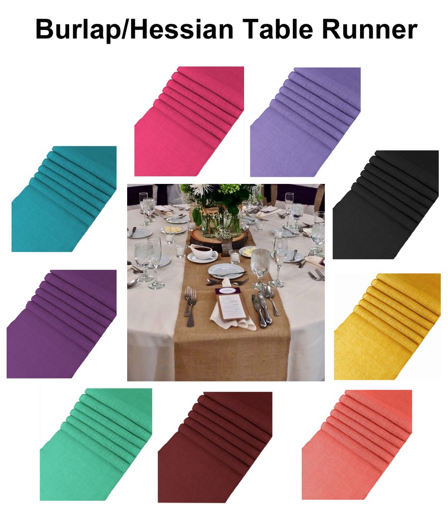 12 Burlap Jute Hessian Table Runner for Wedding Party Venue Decoration 12″x108″