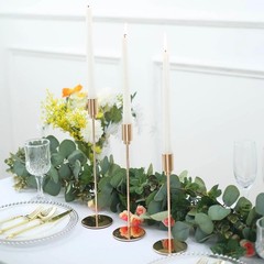 Balsa Circle 3 Gold Metal Candlesticks Stands Taper Candle Holders 13″,