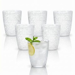 Clear Acrylic Drinking Glasses Set of 6, Plastic Cups Reusable, Unbreakable