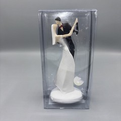 LILLIAN ROSE Abstract Kissing Couple Modern Cake Topper Wedding Black White