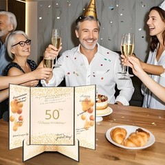 50th Birthday Guest Book and Party Decorations Set, 12×18 inch Sign-in Signat…