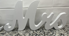 Mr & Mrs Sign Large White Wooden Sign for Wedding Table Reception Anniversary