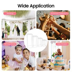 4pcs Metal Flower Stand Square Column Stand Wedding Banquet Hall Party Decor New