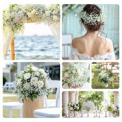 Artificial Babys Breath Flowers, 30PCS Realistic Touch White Gypsophila Bouqu…