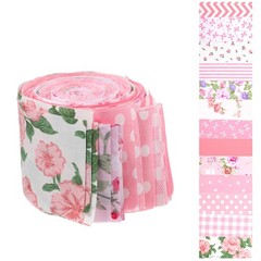 Pink Jelly Roll Fabric Strips 2.5″x20″ Pre-Cut Cotton Quilting Bundle Set 42Pcs